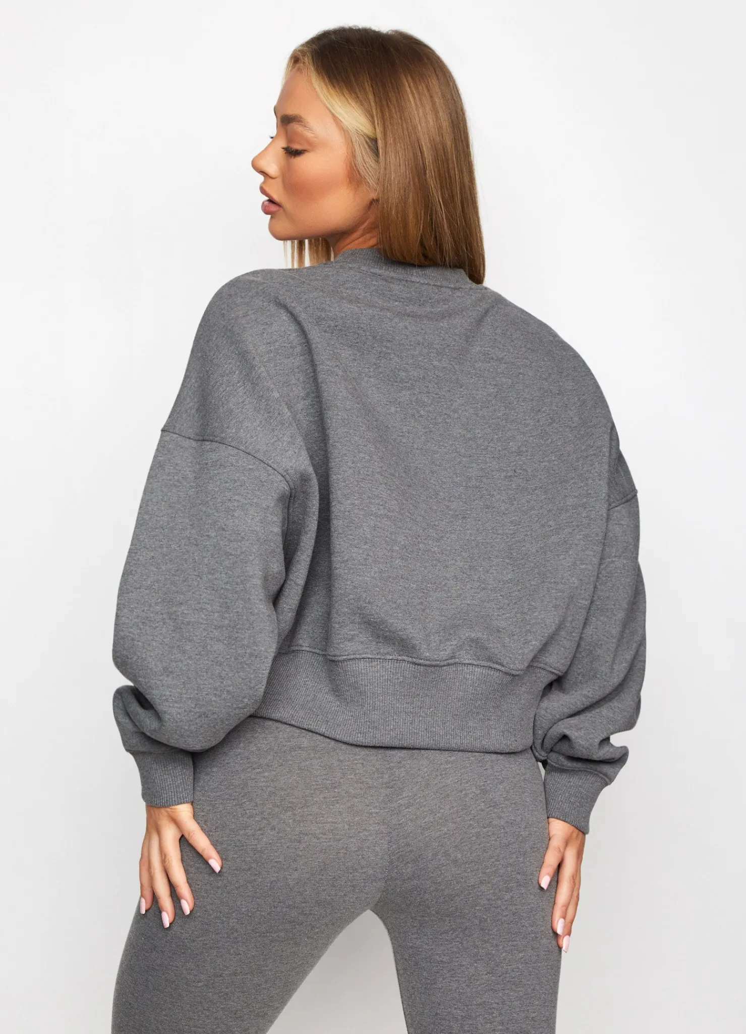 Sweatshirts<Gym King Fundamental Fleece Crew Mid Grey Marl