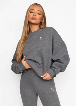 Sweatshirts<Gym King Fundamental Fleece Crew Mid Grey Marl