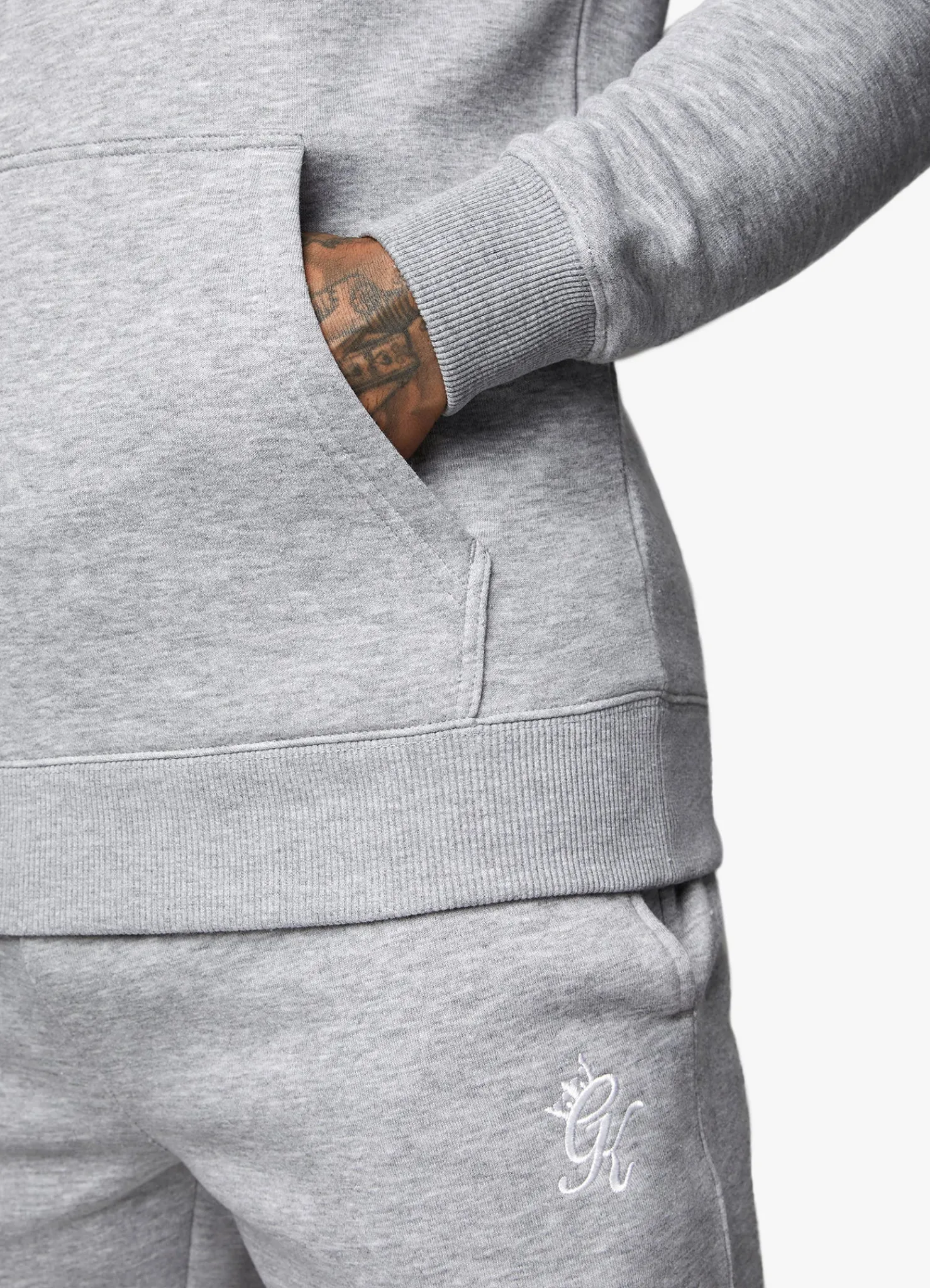 Twin Sets<Gym King Fundamental Fleece Hood Grey Marl