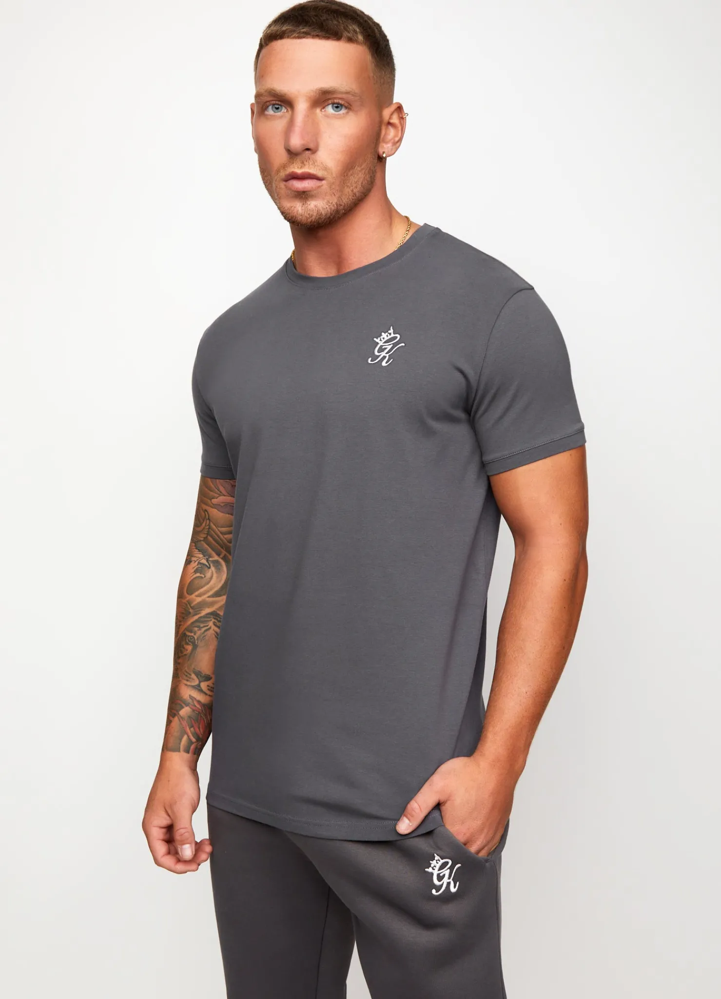 T-Shirts<Gym King Fundamental Jersey Tee Dark Grey