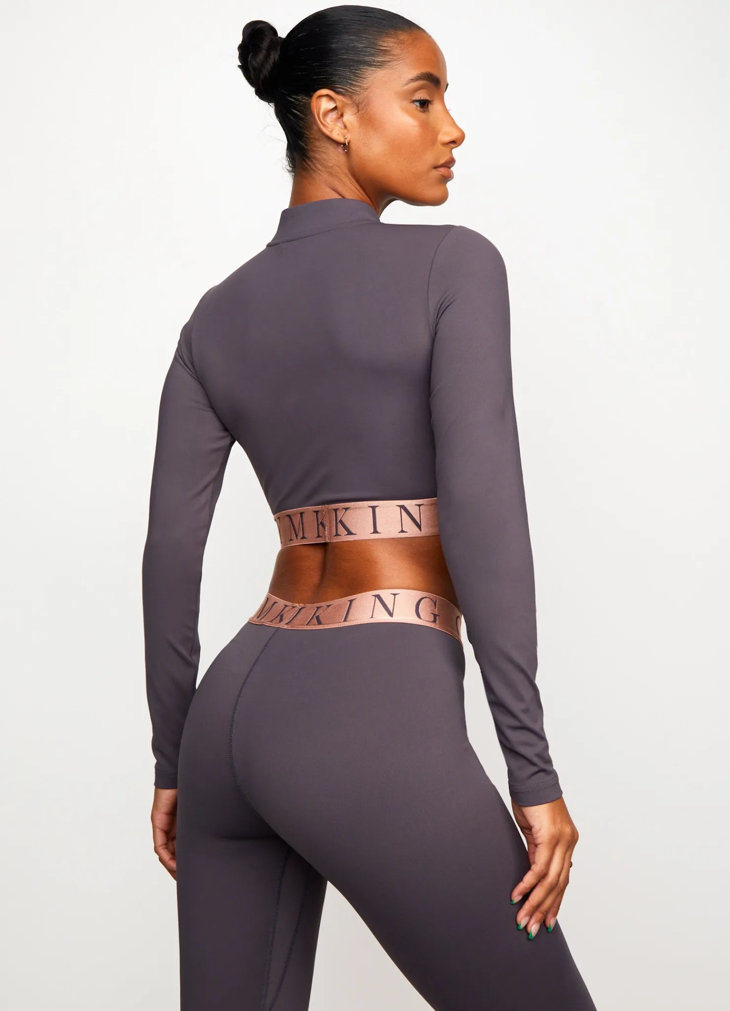 Gymwear<Gym King Impact 1/4 Zip Crop Soft Slate/Peach