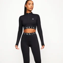 Tops & T-Shirts<Gym King Impact 1/4 Zip Funnel Black