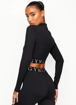 Tops & T-Shirts<Gym King Impact 1/4 Zip Funnel Black
