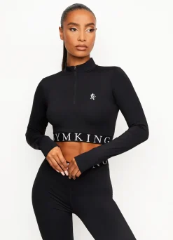 Tops & T-Shirts<Gym King Impact 1/4 Zip Funnel Black