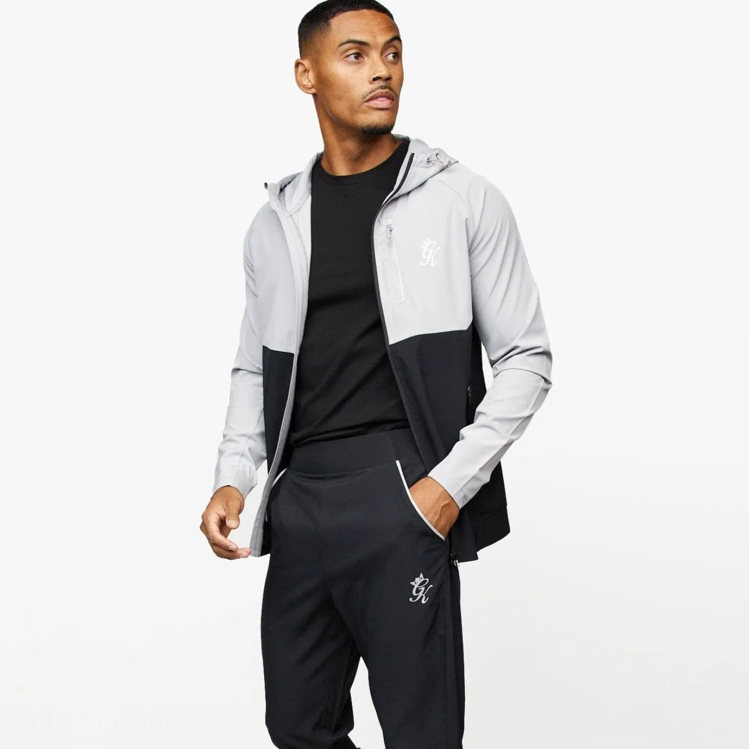 Tracksuit Tops<Gym King Impact Fz Hood Shadow Grey/Black