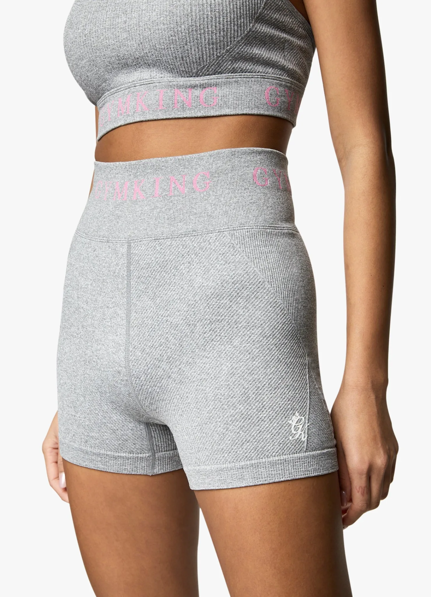 Gymwear<Gym King Intention 3 Inch Short Grey Marl/Cosmic Pink