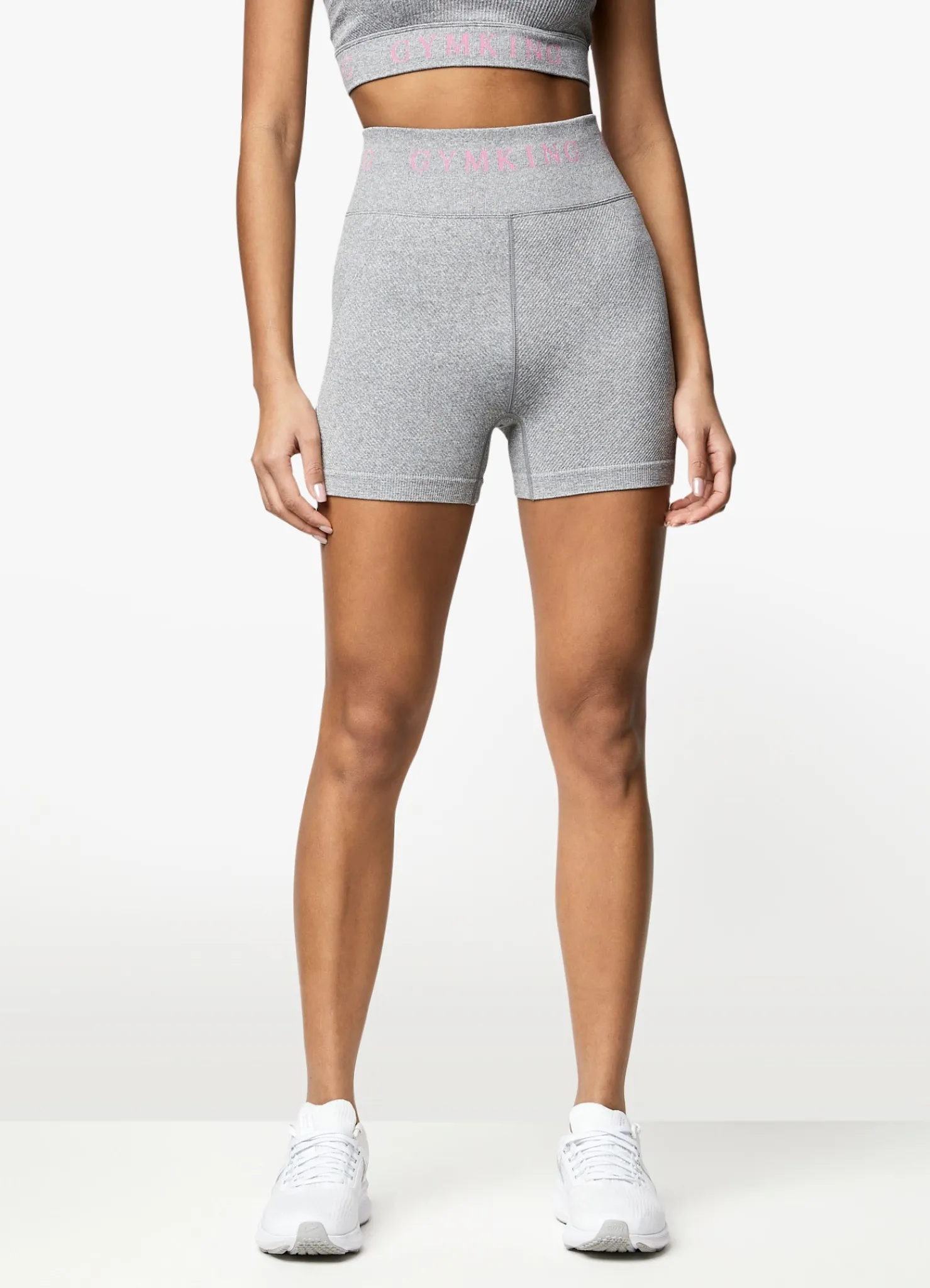 Gymwear<Gym King Intention 3 Inch Short Grey Marl/Cosmic Pink
