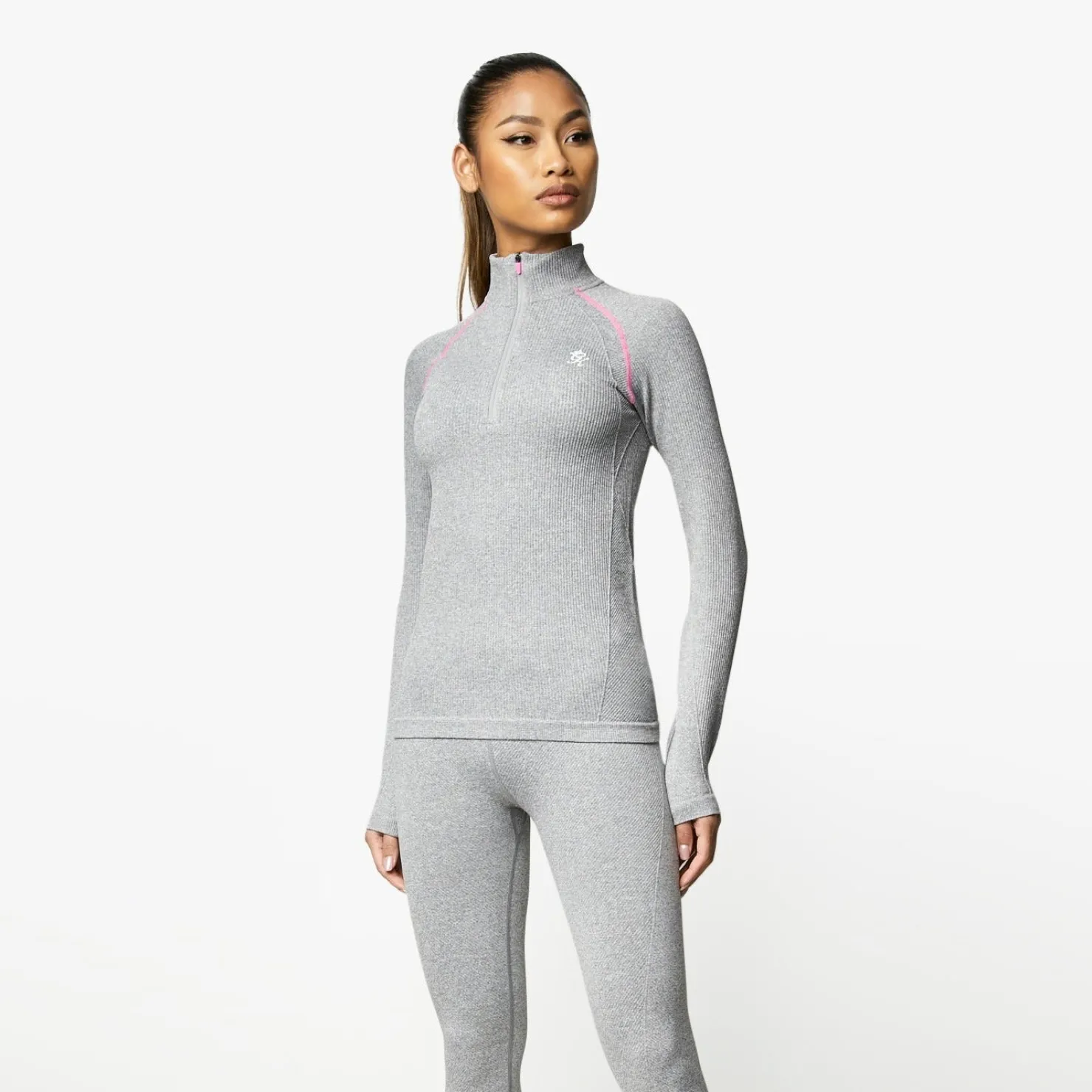 Tops & T-Shirts<Gym King Intention Funnel Grey Marl/Cosmic Pink