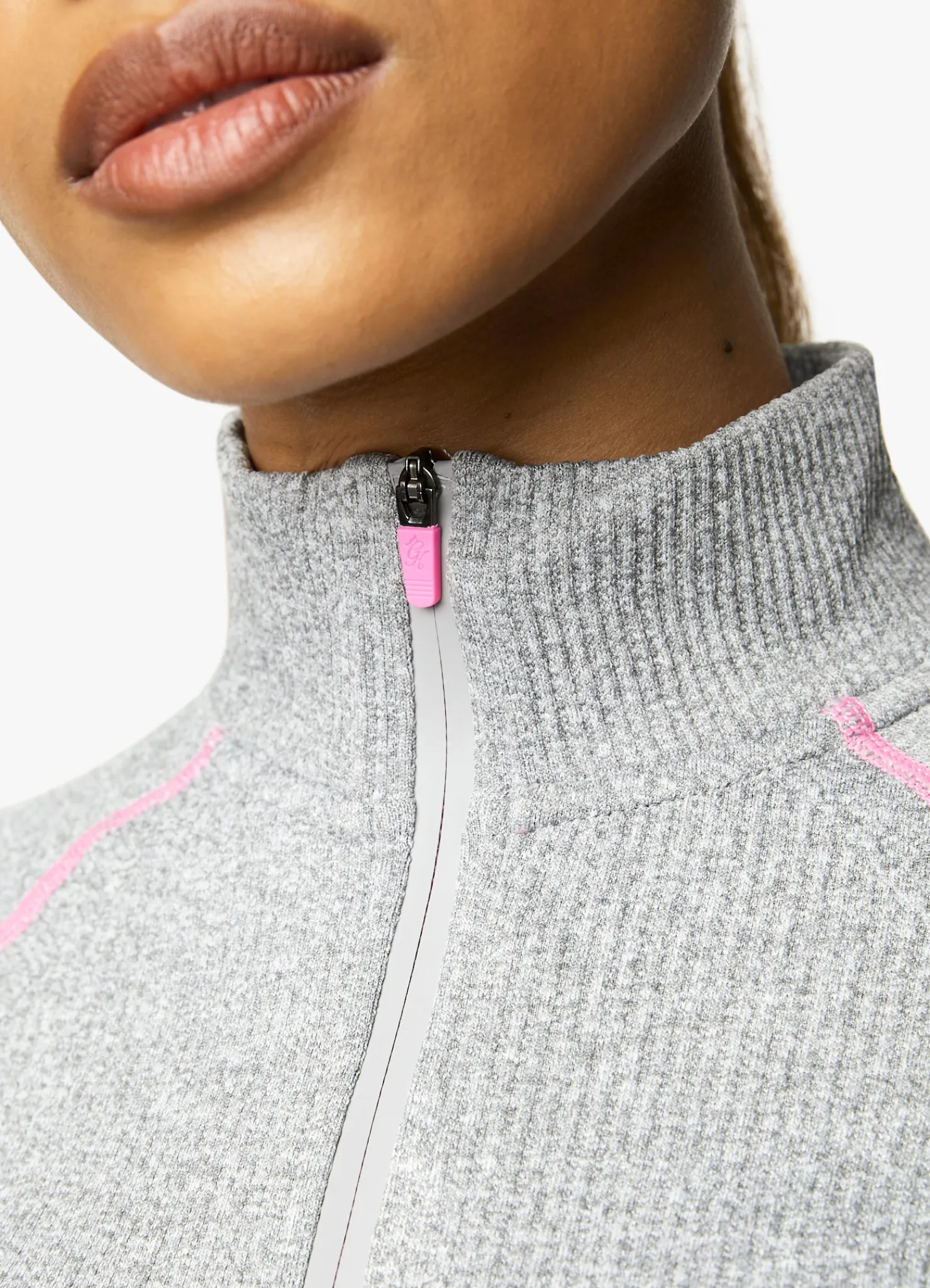 Tops & T-Shirts<Gym King Intention Funnel Grey Marl/Cosmic Pink