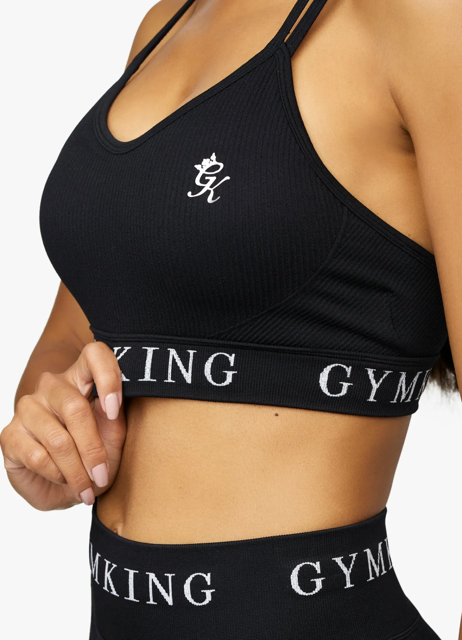Gymwear<Gym King Intention Multi Rib Sports Bra Black