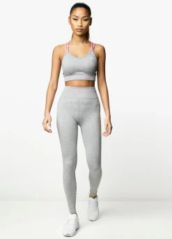 Gymwear<Gym King Intention Multi-Rib Legging Grey Marl/Cosmic Pink