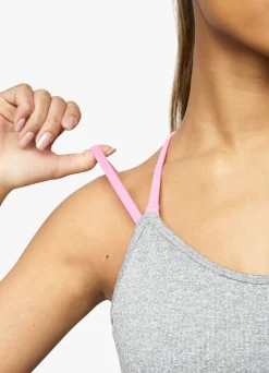 Gymwear<Gym King Intention Multi-Rib Sports Bra Grey Marl/Cosmic Pink