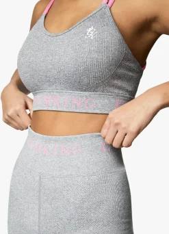 Sports Bras<Gym King Intention Multi-Rib Sports Bra Grey Marl/Cosmic Pink
