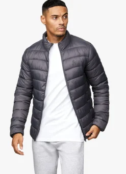 Outerwear<Gym King Lightweight Packaway Puffer Jacket Dark Grey