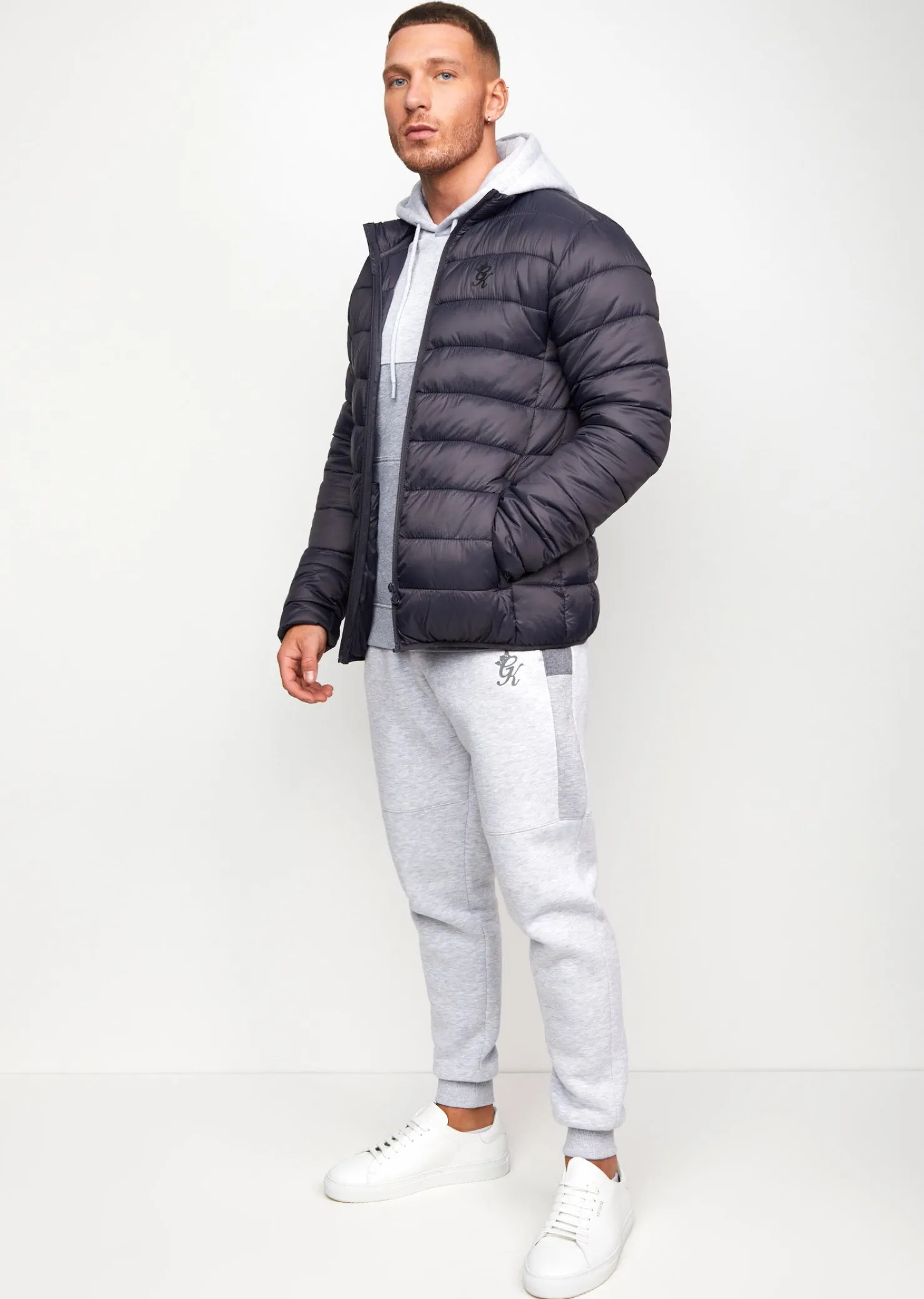Outerwear<Gym King Lightweight Packaway Puffer Jacket Dark Grey