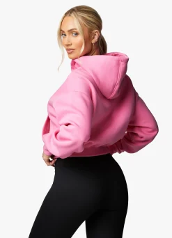 Hoodies<Gym King Linear 1/4 Zip Hood Cosmic Pink