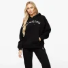 Hoodies<Gym King Linear Arch Oversized Hood Black
