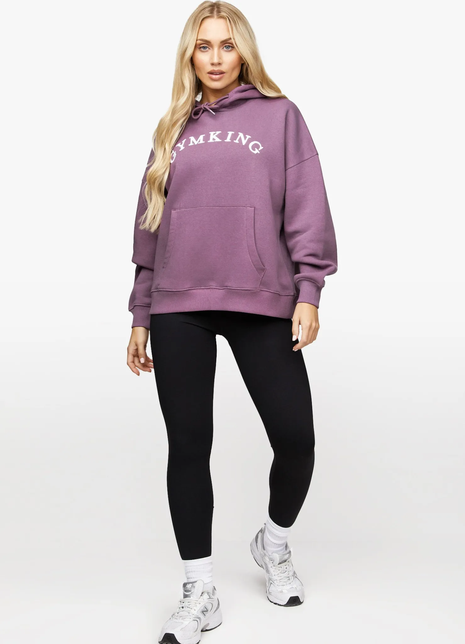Hoodies<Gym King Linear Arch Oversized Hood Plum