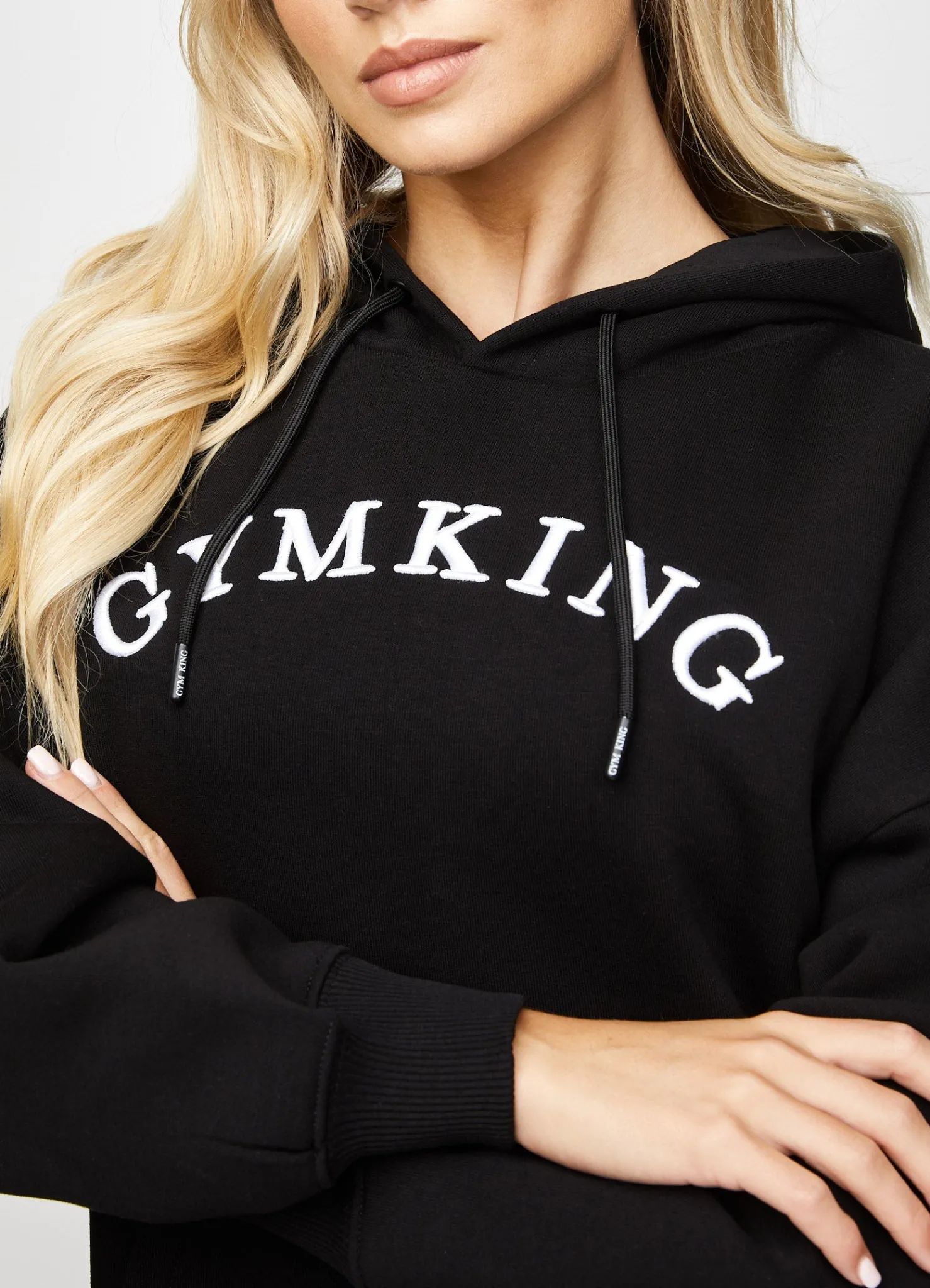 Hoodies<Gym King Linear Arch Oversized Hood Black