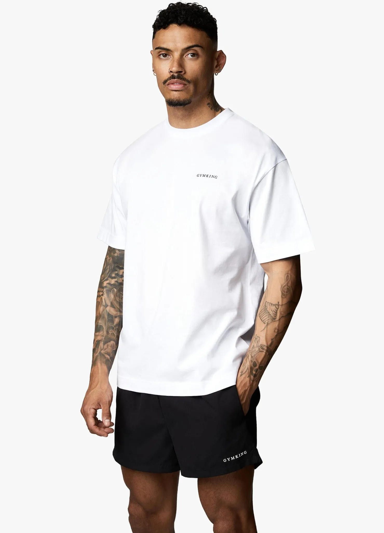 T-Shirts<Gym King Linear Arch Tee White