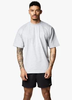 T-Shirts<Gym King Linear Arch Tee Light Grey Marl
