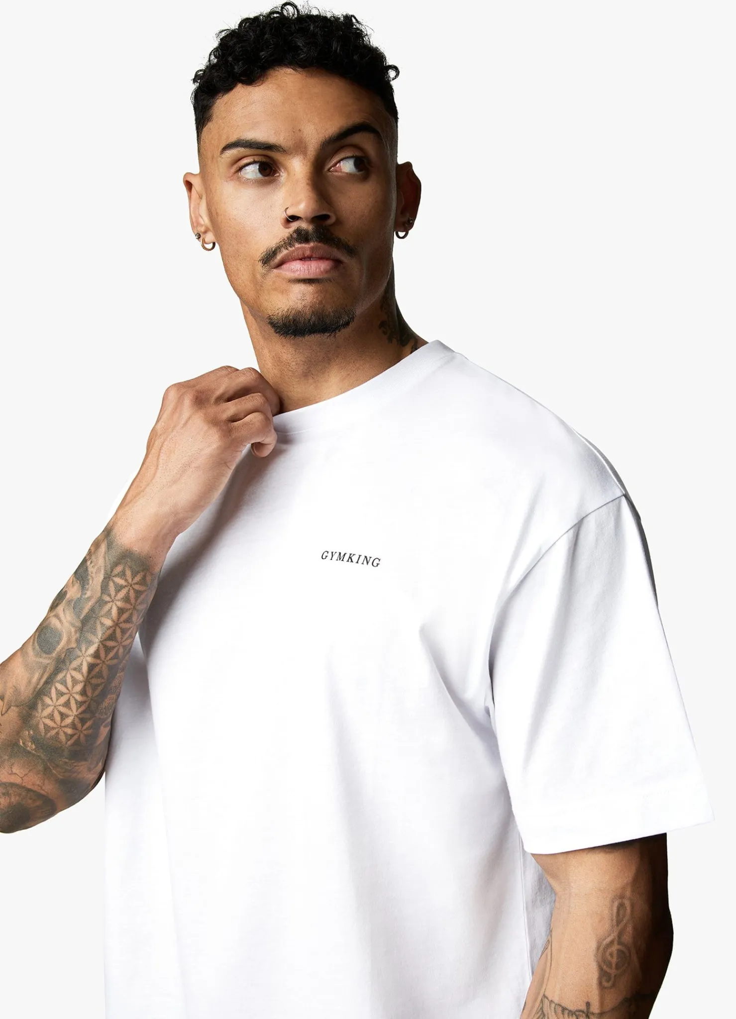 T-Shirts<Gym King Linear Arch Tee White