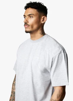 T-Shirts<Gym King Linear Arch Tee Light Grey Marl