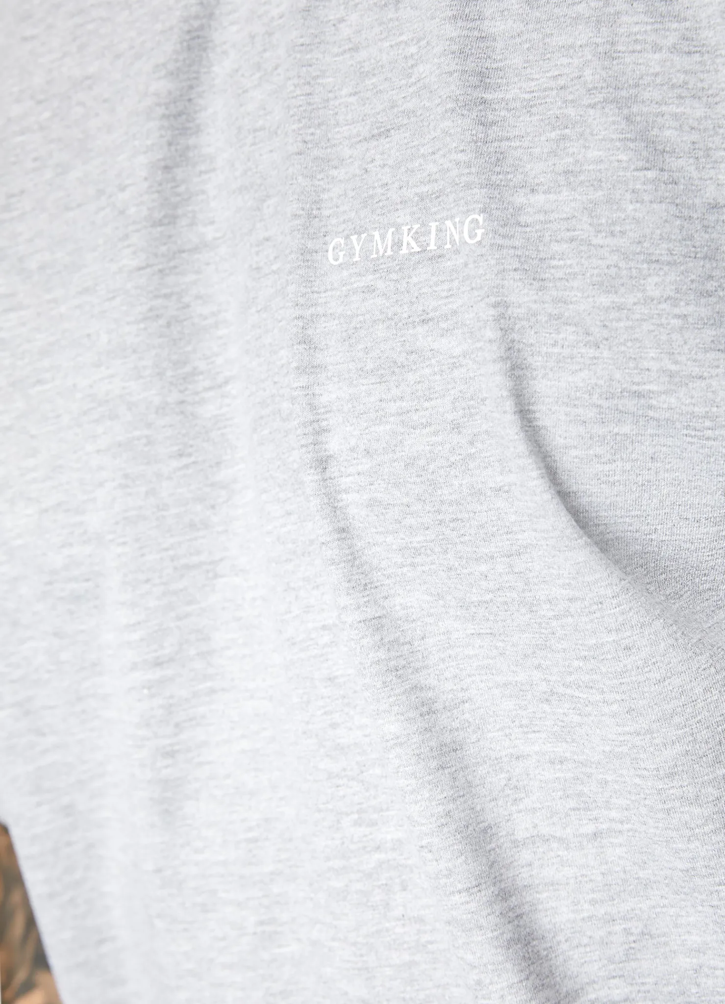 T-Shirts<Gym King Linear Arch Tee Light Grey Marl