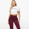 Tops & T-Shirts<Gym King Linear Crop Tee Red Wine