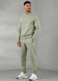Tracksuits<Gym King Linear Print Crew Tracksuit Soft Khaki