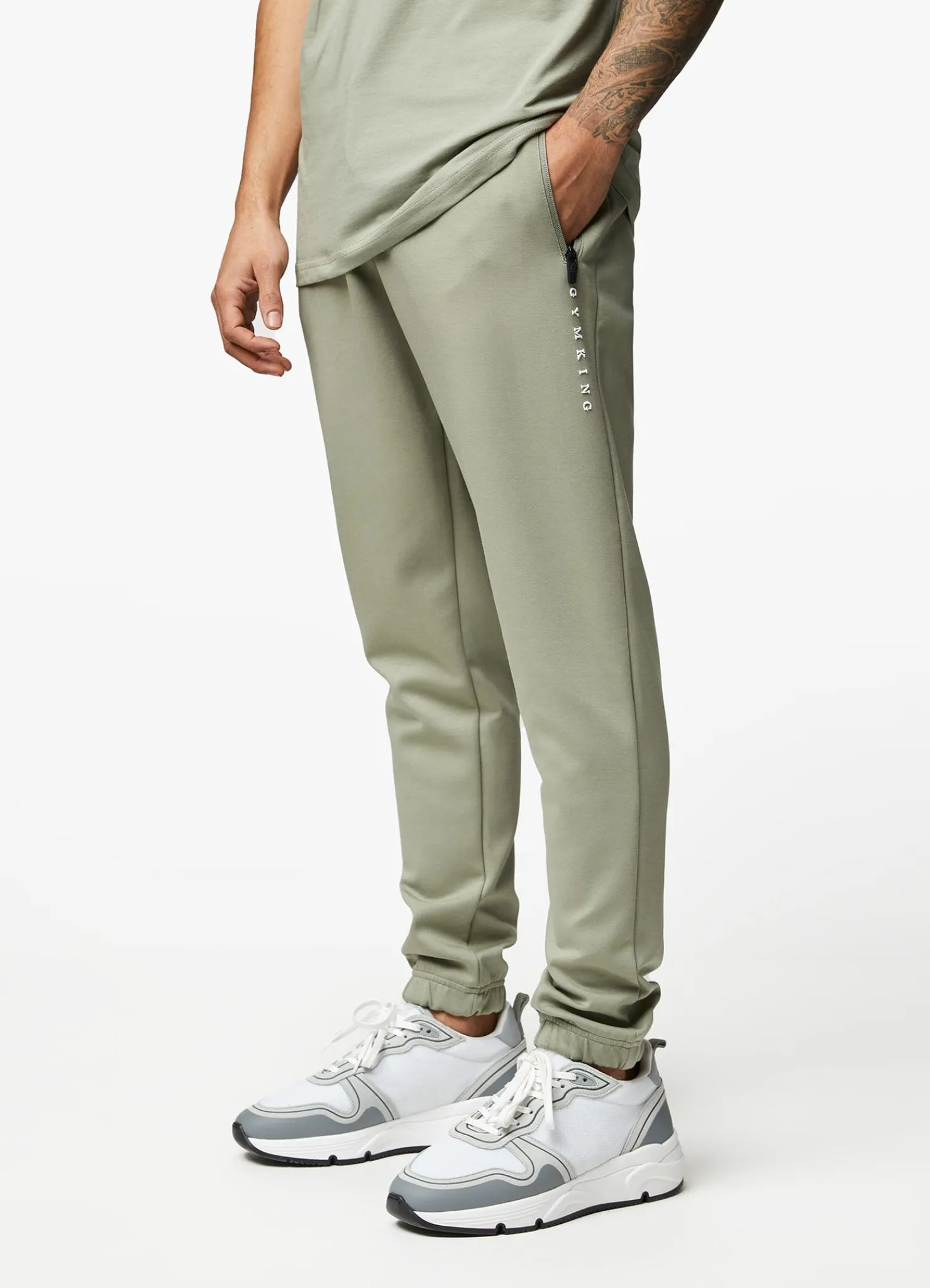 Tracksuits<Gym King Linear Print Crew Tracksuit Soft Khaki