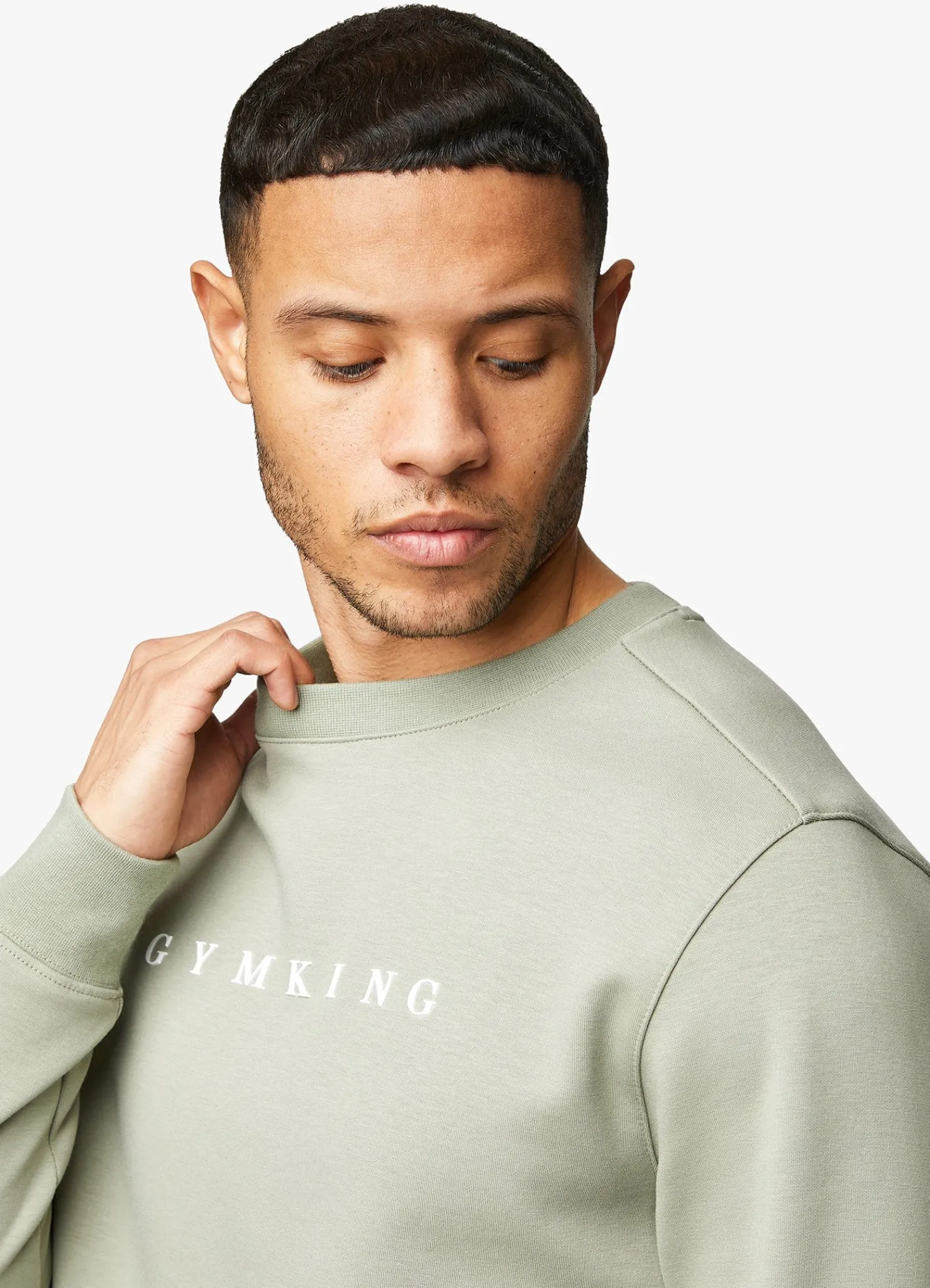 Tracksuits<Gym King Linear Print Crew Tracksuit Soft Khaki