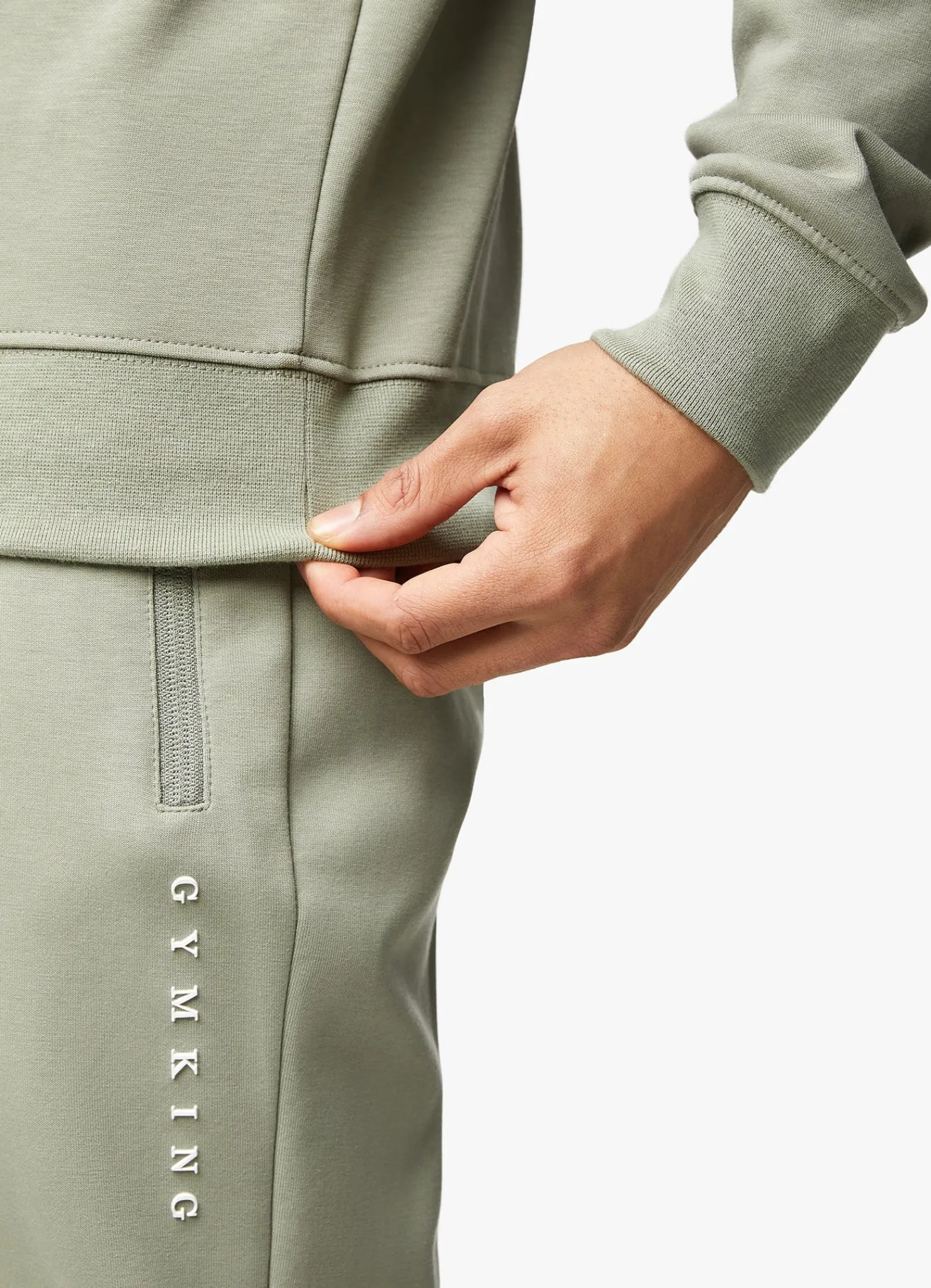 Tracksuits<Gym King Linear Print Crew Tracksuit Soft Khaki