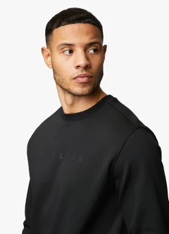 Tracksuits<Gym King Linear Print Crew Tracksuit Black