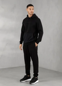 Tracksuits<Gym King Linear Print Hood Tracksuit Black