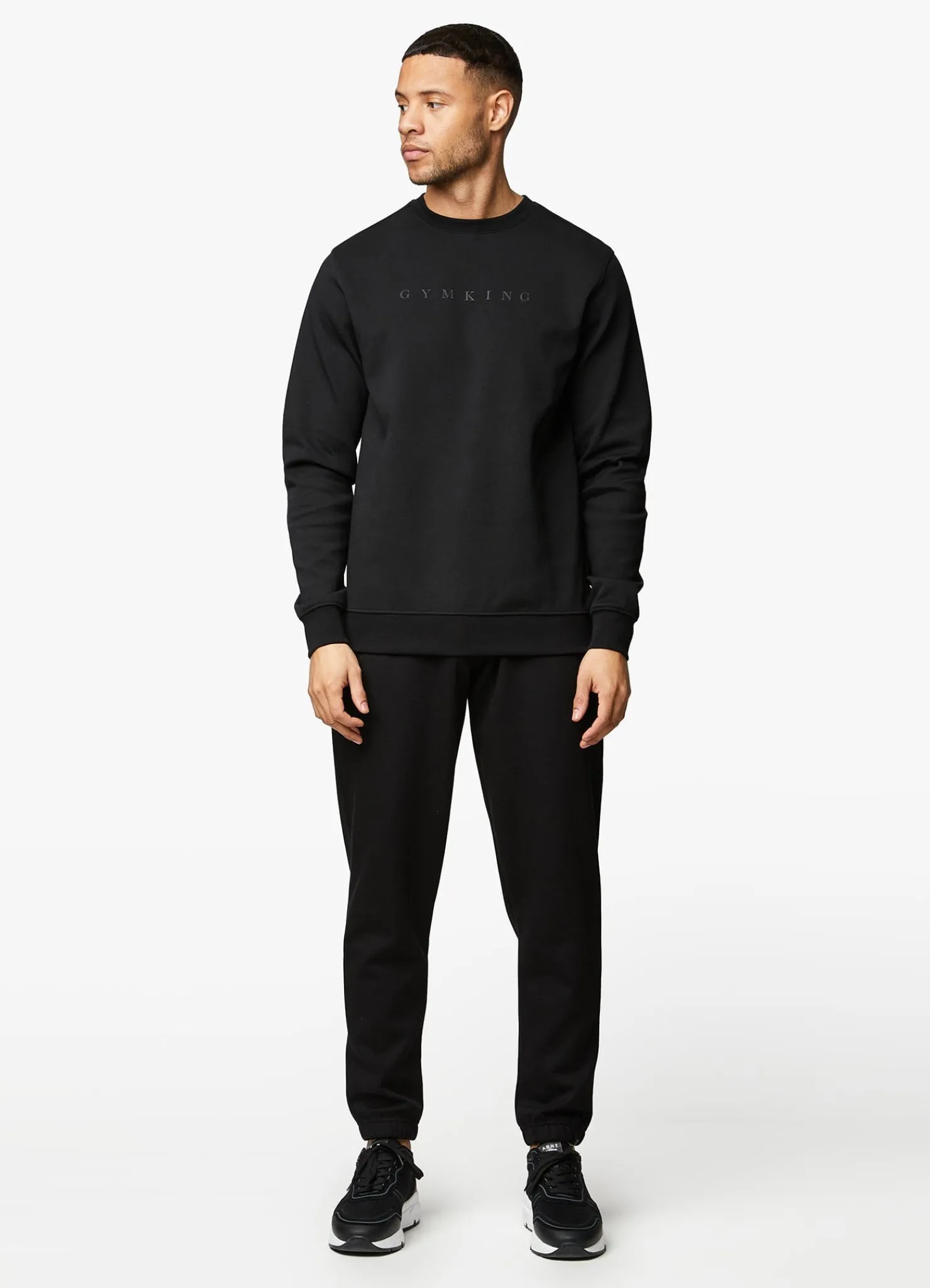 Tracksuits<Gym King Linear Print Hood Tracksuit Black