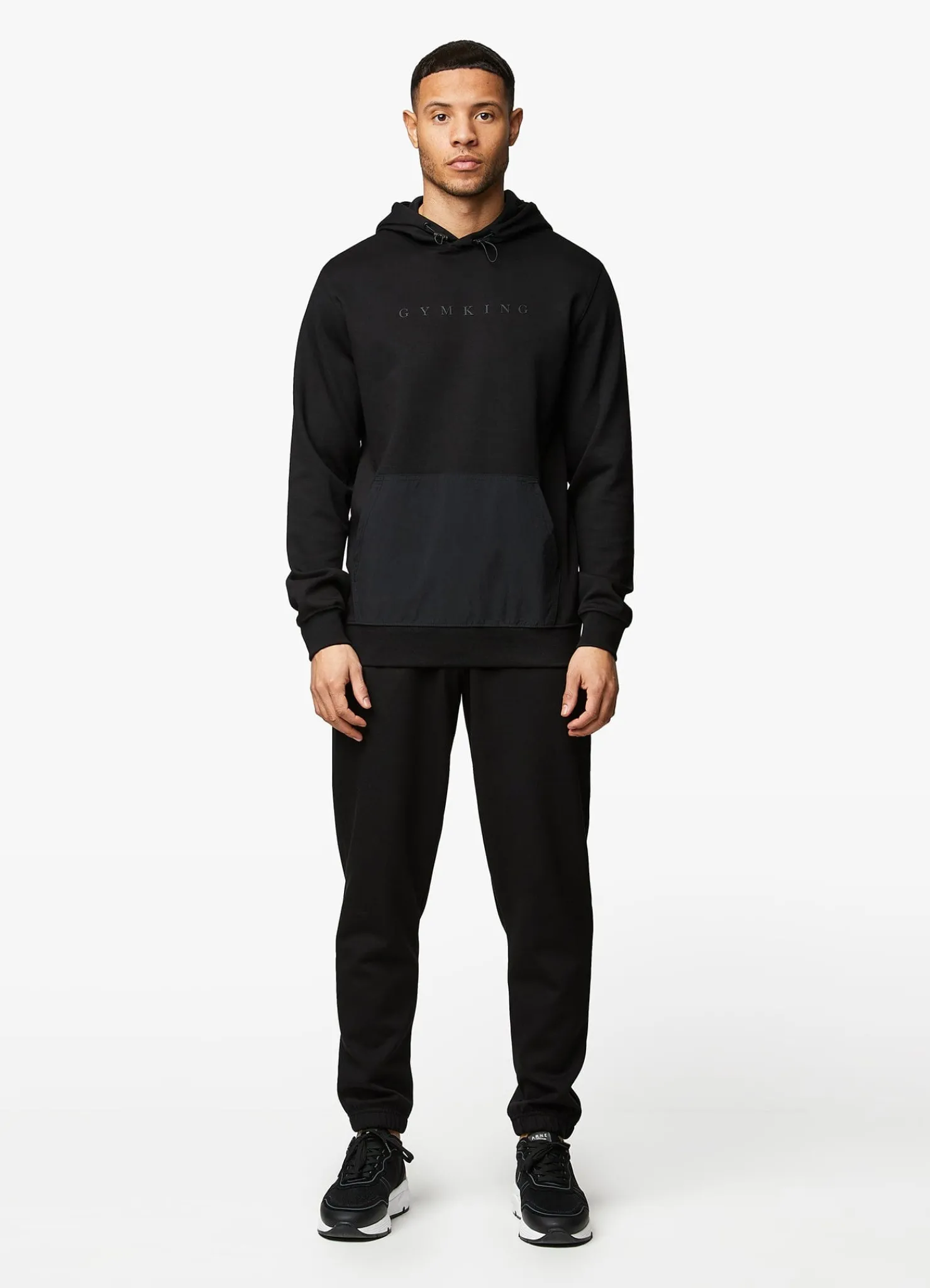 Tracksuits<Gym King Linear Print Hood Tracksuit Black