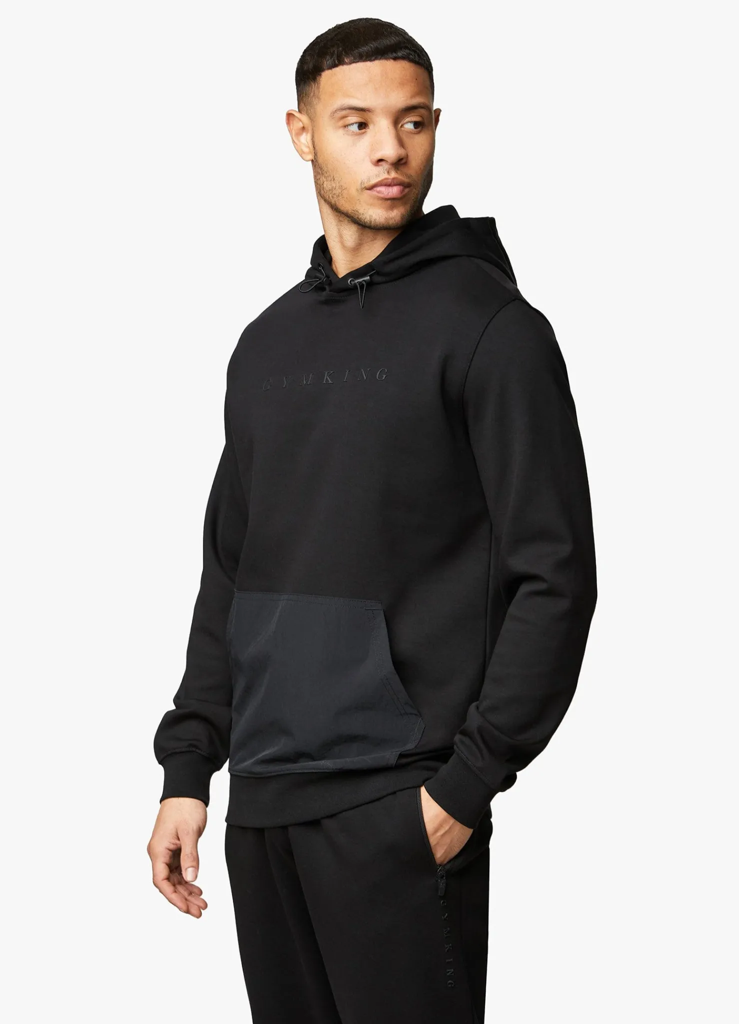 Tracksuits<Gym King Linear Print Hood Tracksuit Black