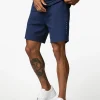 Shorts<Gym King Linear Print Interlock Short Moonlight Blue