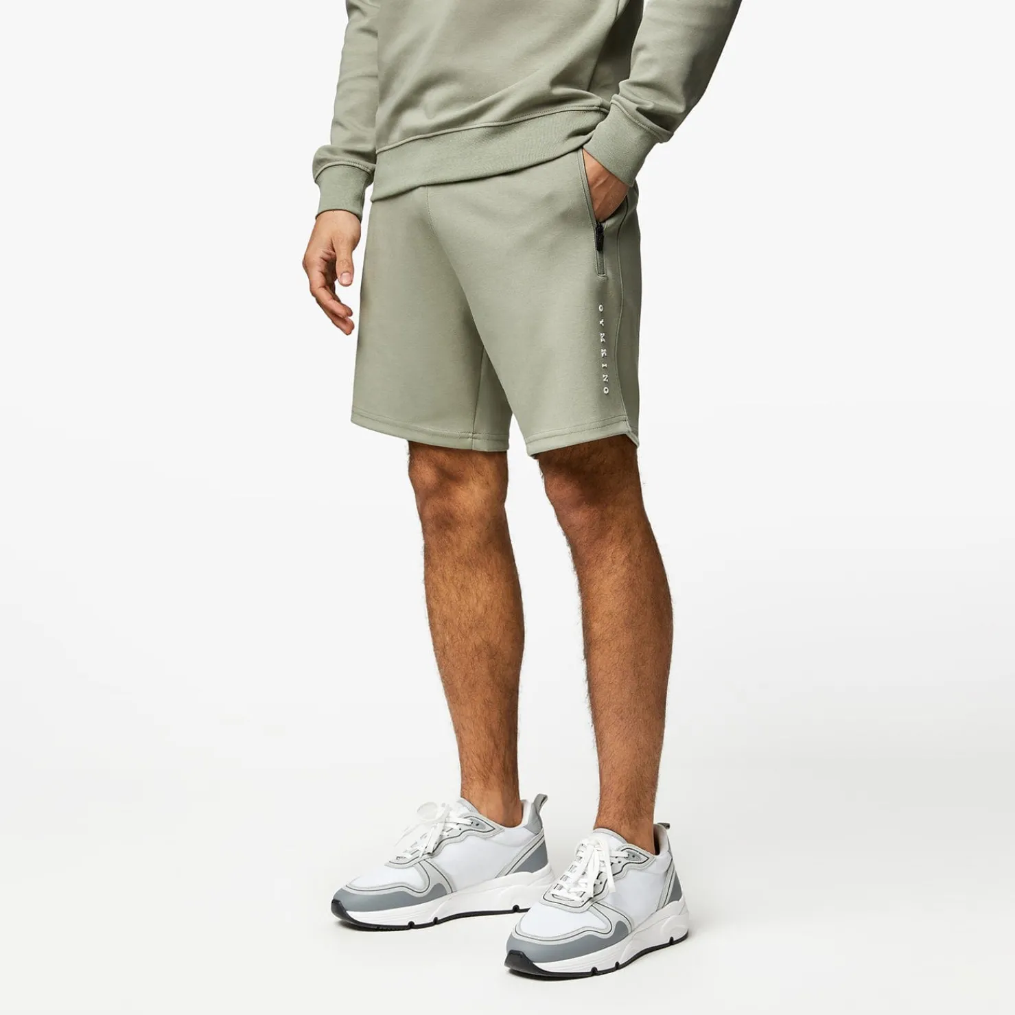 Twin Sets<Gym King Linear Print Interlock Short Soft Khaki