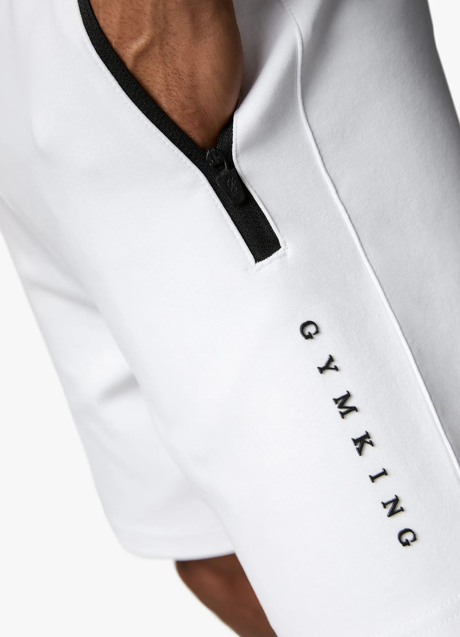 Shorts<Gym King Linear Print Interlock Short White