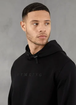 Sweatshirts & Hoodies<Gym King Linear Print Interlock Hood Black