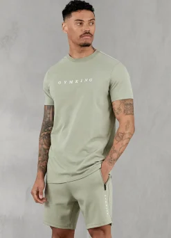 Twin Sets<Gym King Linear Print Interlock Short Soft Khaki