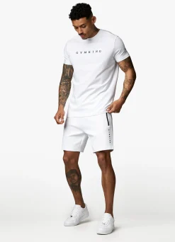 Shorts<Gym King Linear Print Interlock Short White