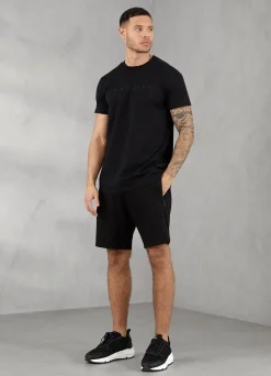 Shorts<Gym King Linear Print Interlock Short Black