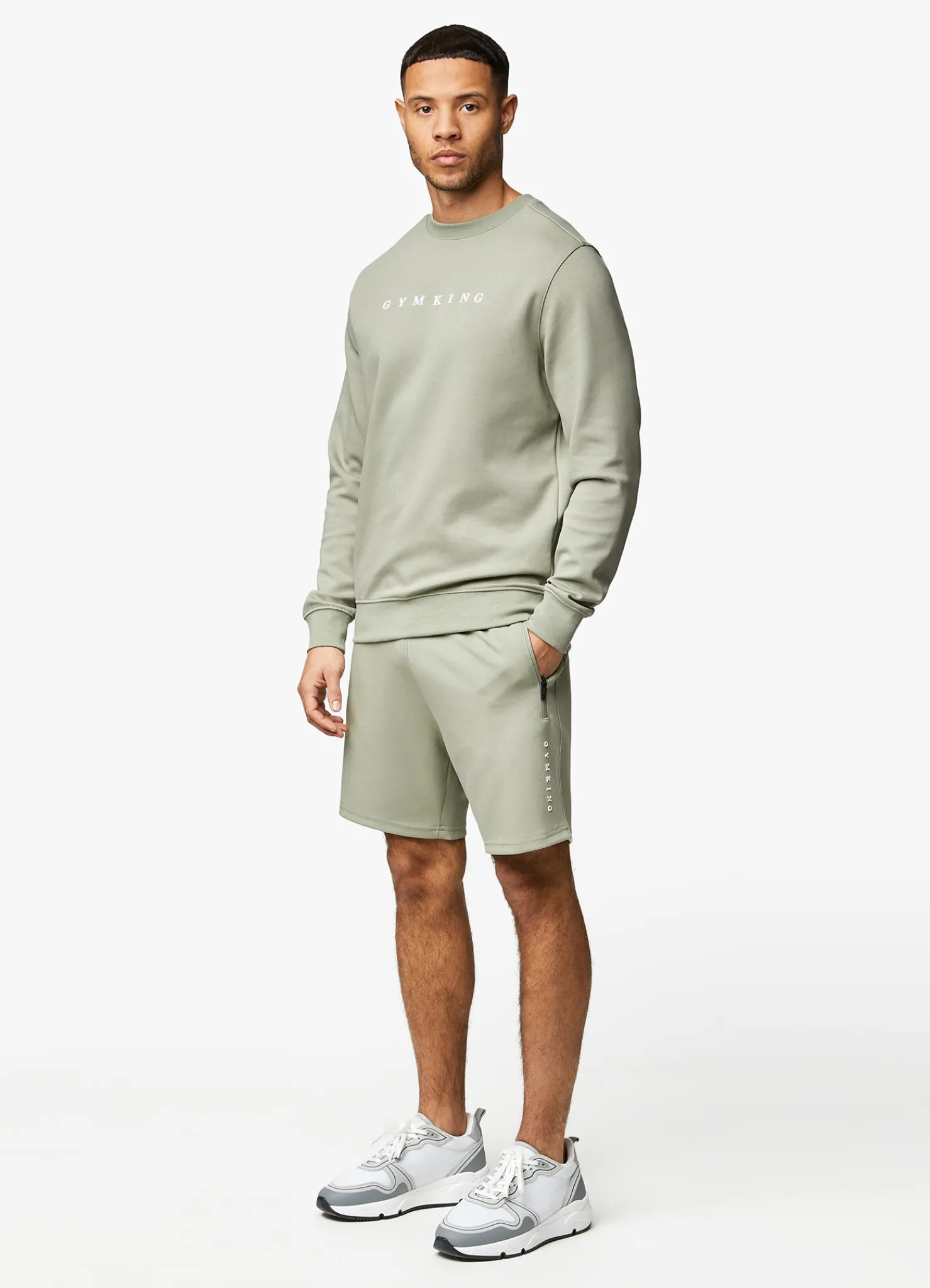 Twin Sets<Gym King Linear Print Interlock Short Soft Khaki