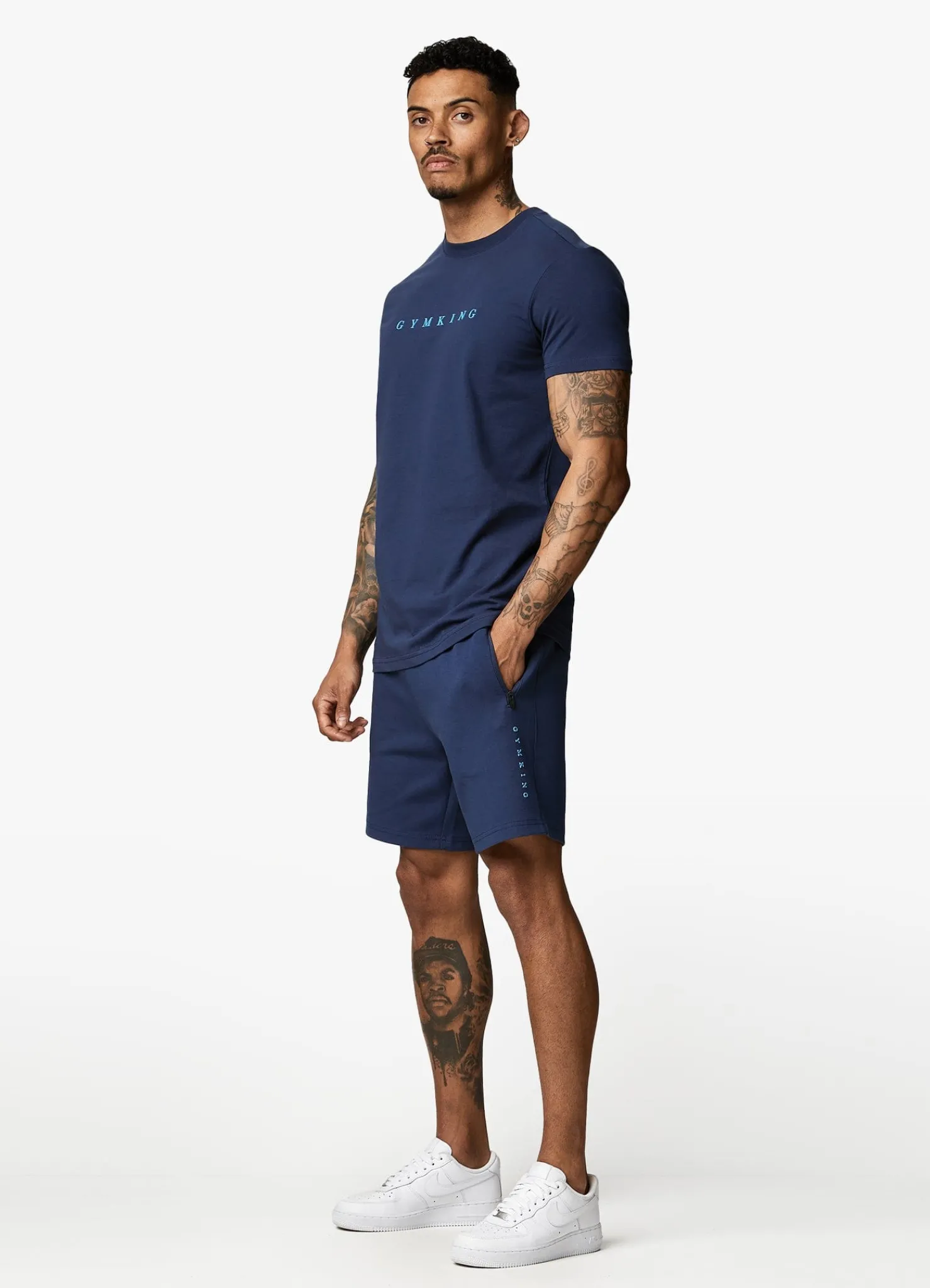 Twin Sets<Gym King Linear Print Interlock Short Moonlight Blue