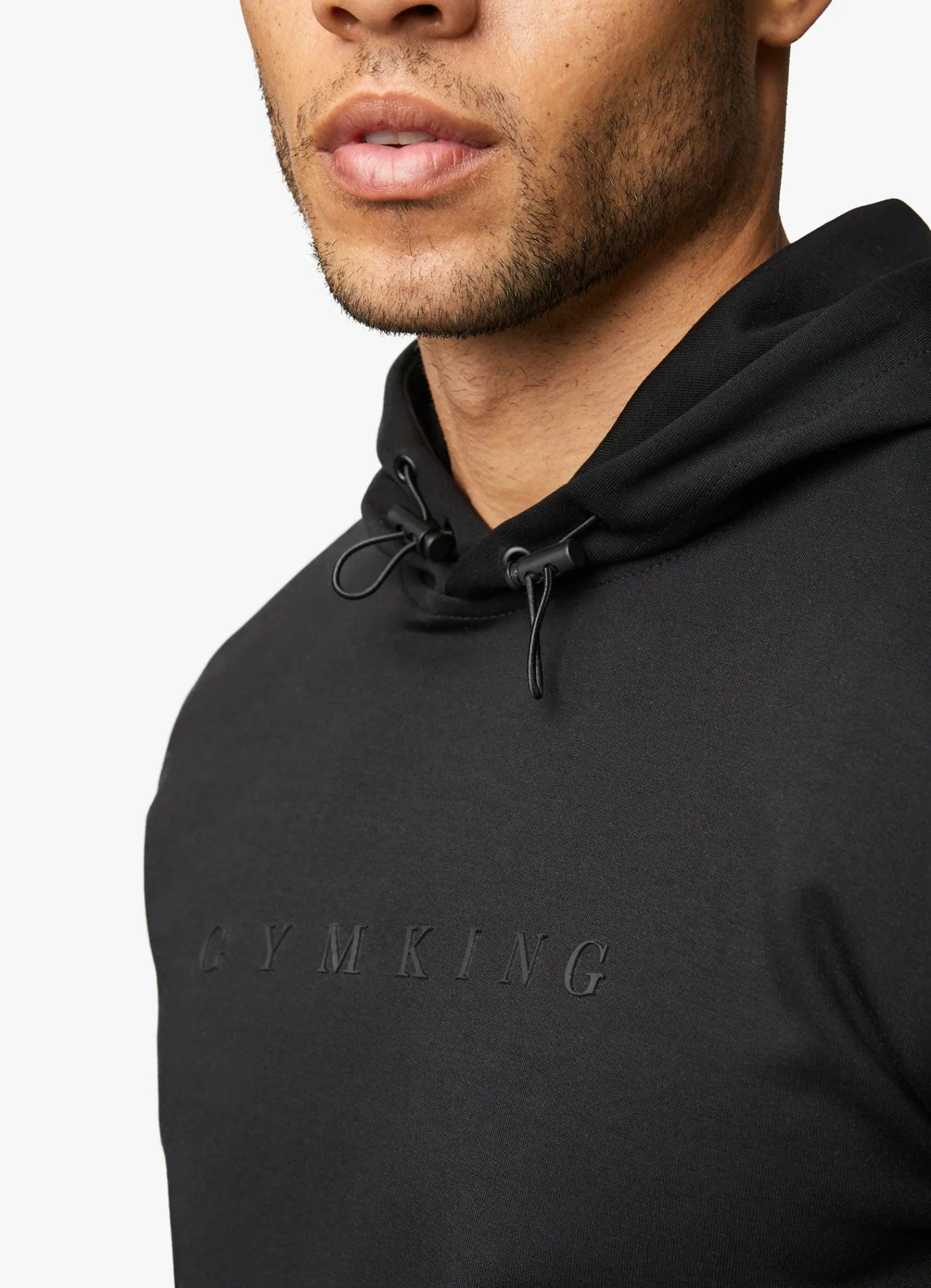 Sweatshirts & Hoodies<Gym King Linear Print Interlock Hood Black