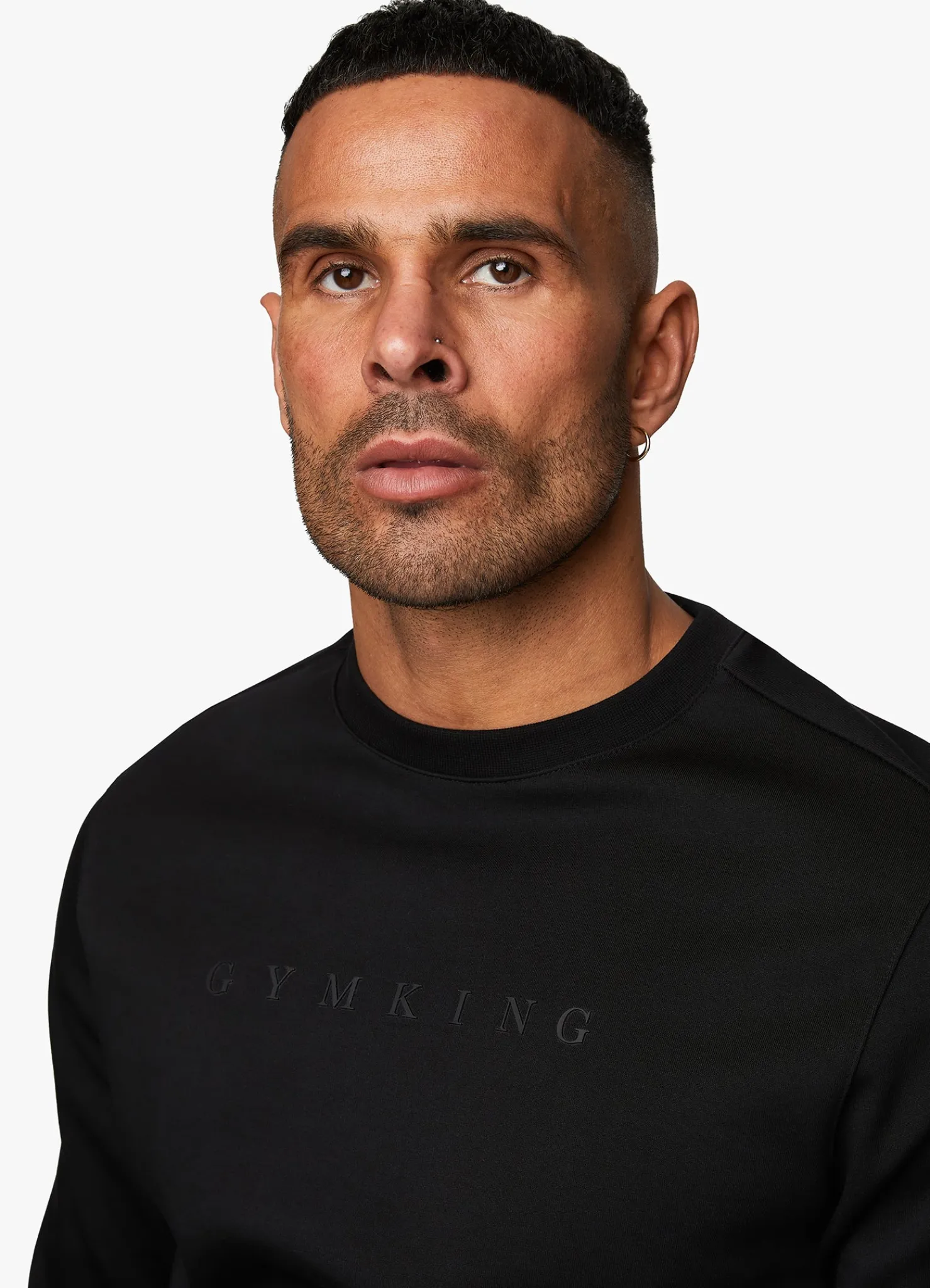 Sweatshirts & Hoodies<Gym King Linear Print Interlock Crew Black