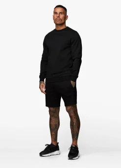 Sweatshirts & Hoodies<Gym King Linear Print Interlock Crew Black